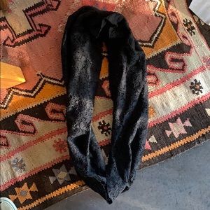 Black lace infinity scarf